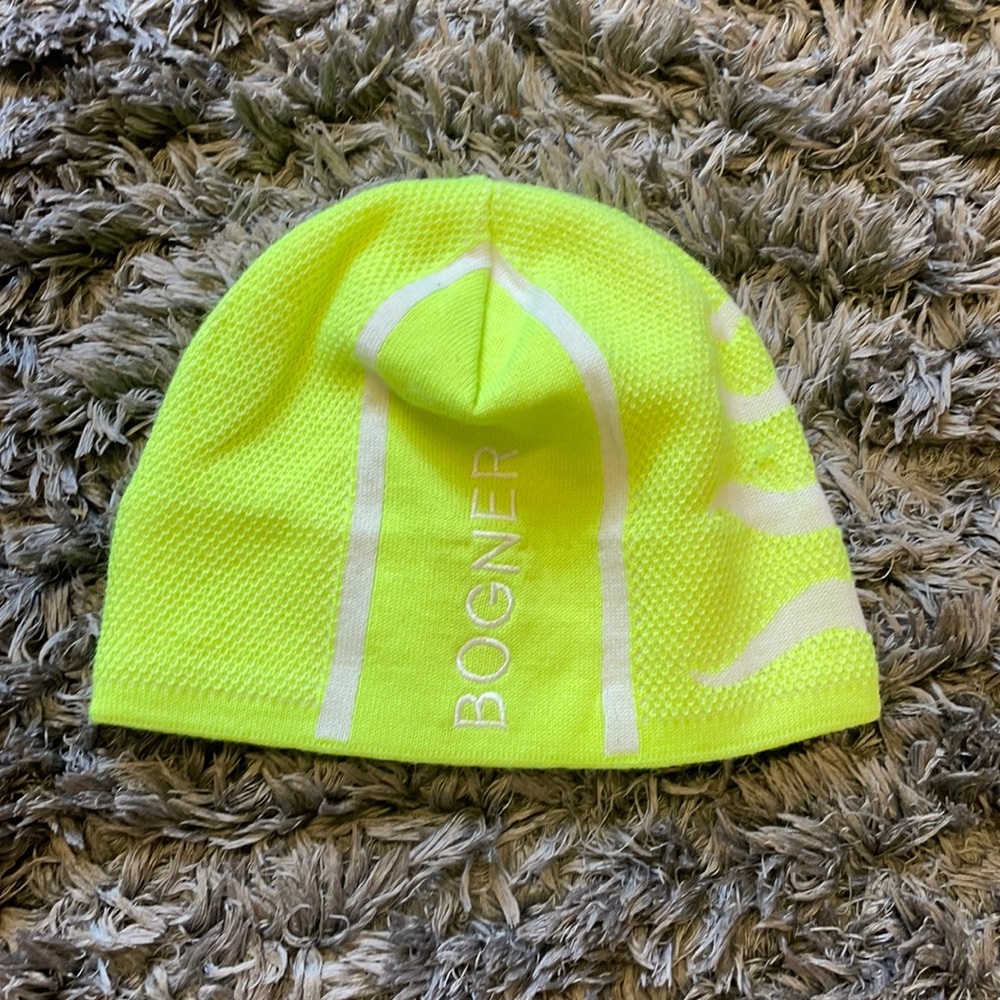 Bogner neon yellow ski team hat